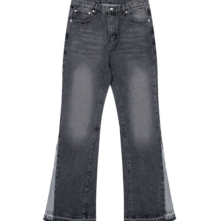 CHARCOAL SPLIT FLARE DENIM