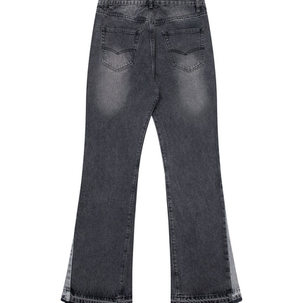 CHARCOAL SPLIT FLARE DENIM