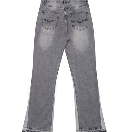 GREY SPLIT FLARE DENIM