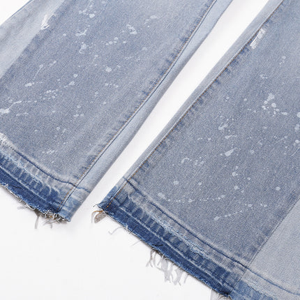 SKY DISTRESSED SPLIT FLARE DENIM