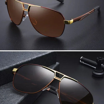 Top Quality Square Retro Photochromic Aluminum Sunglasses Men Polarized Driving Women Sun Glasses For Men Brown Oculos de sol
