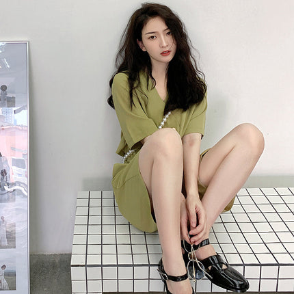 Fashion Office Short Sets Women Korean Loose Two Piece Suits Summer Thin