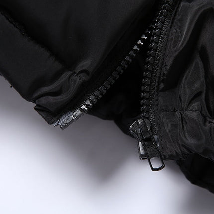 Faux PU Leather Y2K Bubble Puffer Winter Warm Jacket Women Long Sleeve Coats