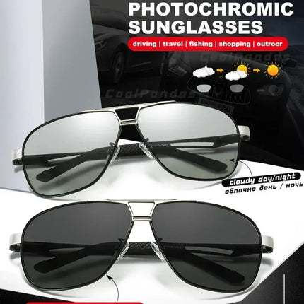 Top Quality Square Retro Photochromic Aluminum Sunglasses Men Polarized Driving Women Sun Glasses For Men Brown Oculos de sol