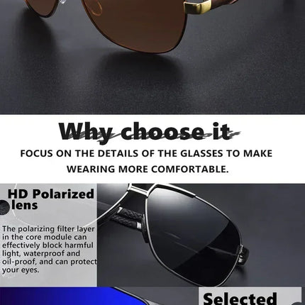 Top Quality Square Retro Photochromic Aluminum Sunglasses Men Polarized Driving Women Sun Glasses For Men Brown Oculos de sol