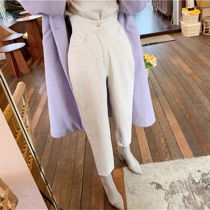Harem Jeans Pants High Waist Loose Denim Jeans Female Buttons Trousers