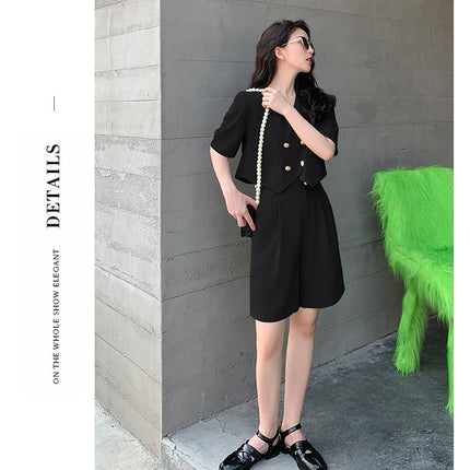 Fashion Office Short Sets Women Korean Loose Two Piece Suits Summer Thin