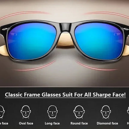Ralferty Retro Wood Sunglasses Men Bamboo Sunglass Women Brand Sport Goggle Mirror UV400 Sun Glasses Male Shades lunette oculos