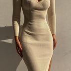 Apricot Midi Dress / S