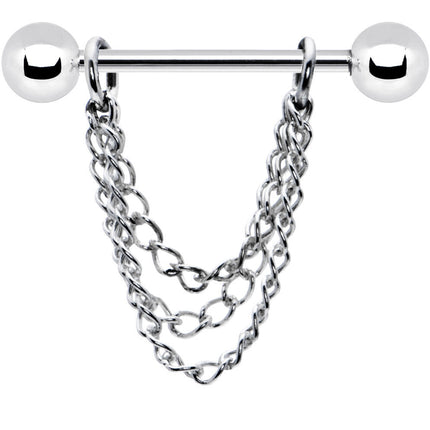 16G Set of Handcrafted Draping Chain Dangle Nipple Rings