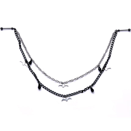 5/8 Handmade Gone Batty Nipple Chain Created with Crystal