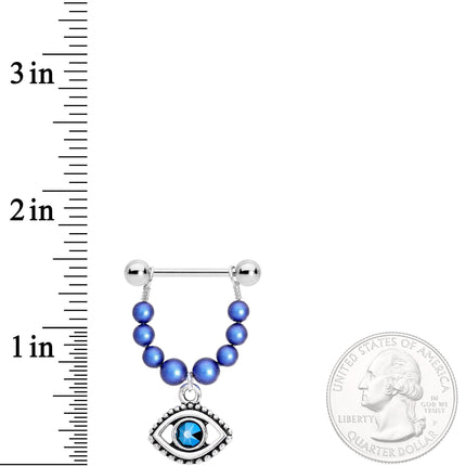 Handmade Blue Sun Eye Nipple Shields Created with Crystals