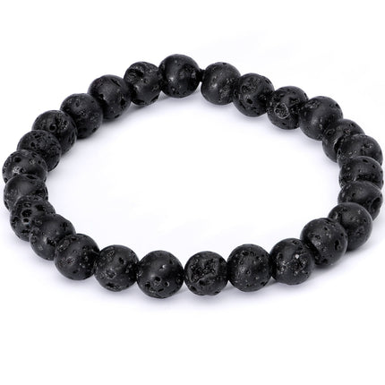 Handmade Lava Stone Opalite Libra Zodiac Bracelet Set of 2