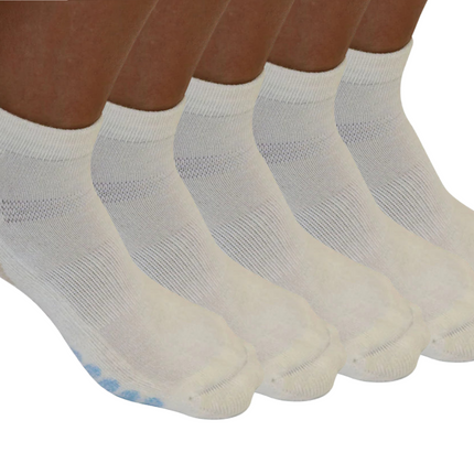 High Performance Anklet Bamboo Viscose Socks Unisex White Color - 5-pack
