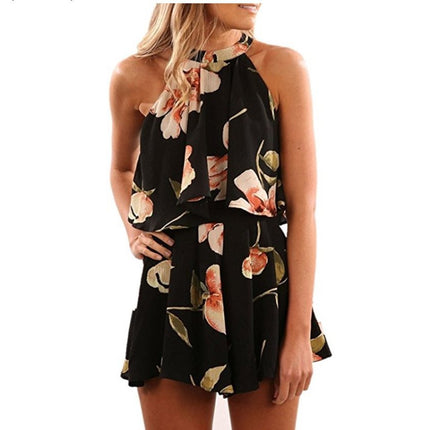 Sexy Jumpsuit For Women Loose Cause Boho Floral Female Rompers Beach Shorts Sets