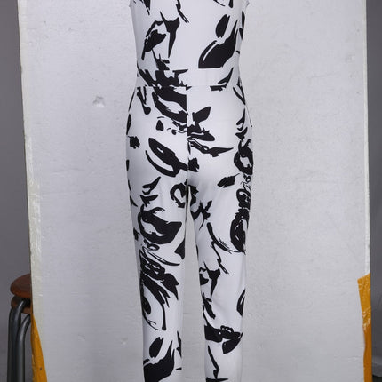 Summer Women Jumpsuit Romper Sexy Strap V Neck Sleeveless Floral Print Bodycon Overalls