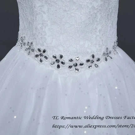 Plus size Vestidos De Novia Real Photo Red pure White Lace O-neck Sequins Wedding Dresses Cheap Princess Bride Gowns Frock HS587