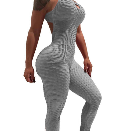 Halter Women Tracksuit Jumpsuit Play Suit Slim Sport Backless Running Sportswear Jumpsuit