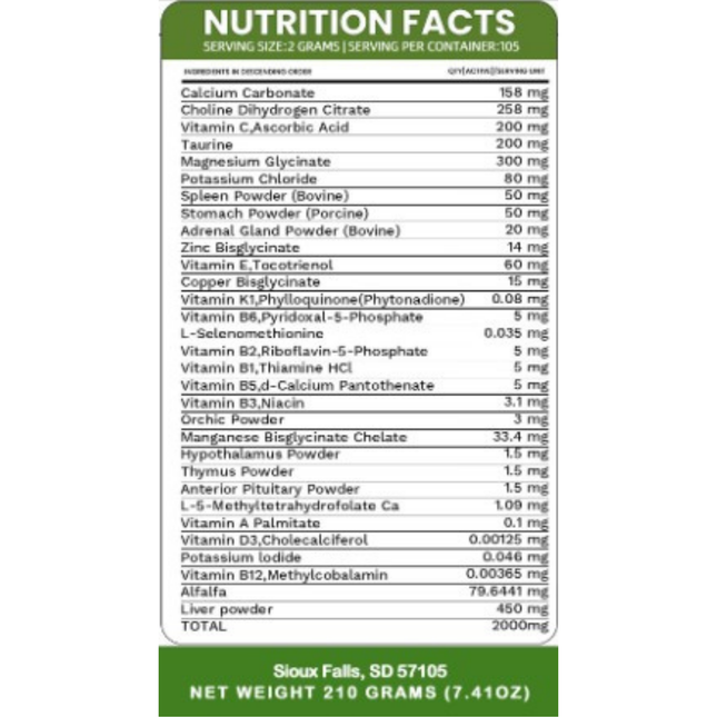Holistic Total Body Support — Daily Multivitamin & Pasture-Raised Glandular Blend for Dogs & Cats