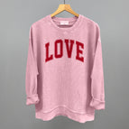 Oversized Corded Crew / Blossom Pink / S