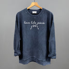 Oversized Corded Crew / Navy / S