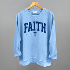 Oversized Corded Crew / Pacific Blue / S
