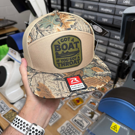 I Got A Boat | Rawhide Leather Patch Hat Realtree Camo