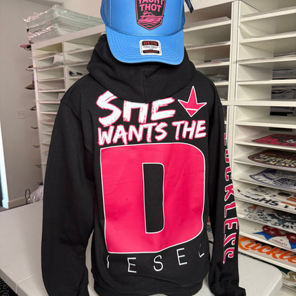 She Wants the Diesel | Funny Men's and Women's Black Country Hoodie