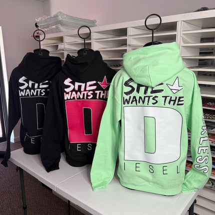 She Wants the Diesel | Funny Men's and Women's Black Country Hoodie