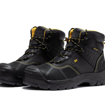 ROCKROOSTER Woodland Black 6 inch Waterproof Composite Toe Leather Work Boots AK663