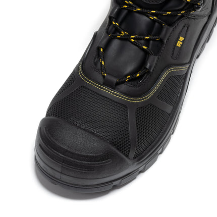 ROCKROOSTER Woodland Black 6 inch Waterproof Composite Toe Leather Work Boots AK663