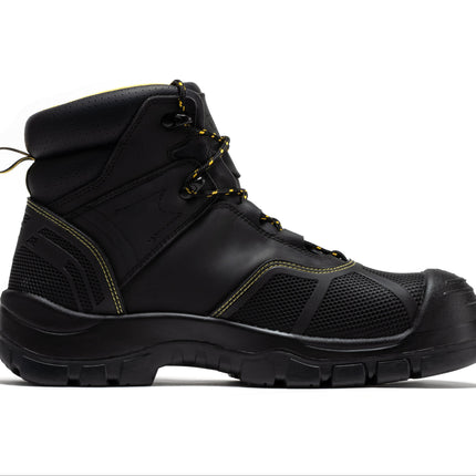 ROCKROOSTER Woodland Black 6 inch Waterproof Composite Toe Leather Work Boots AK663