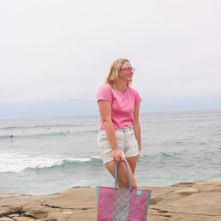 Sunset Woven Super Tote