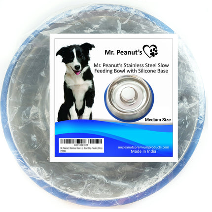 Mr. Peanut's Slow Feed Anti Bloat Dog Bowl with Bonded Silicone Base
