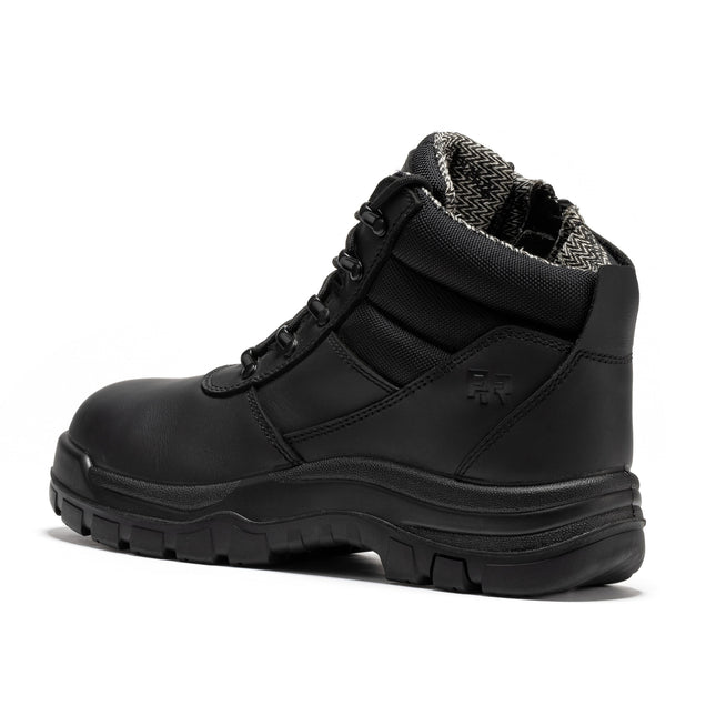 ROCKROOSTER Avalon Black 6 Inch Zip-sided Composite toe Leather Work Boots CP213BK