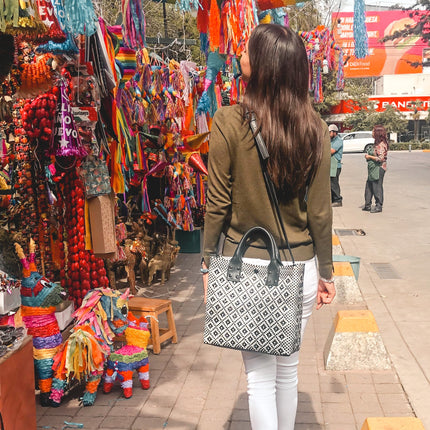 Panda Large Woven Crossbody Bag