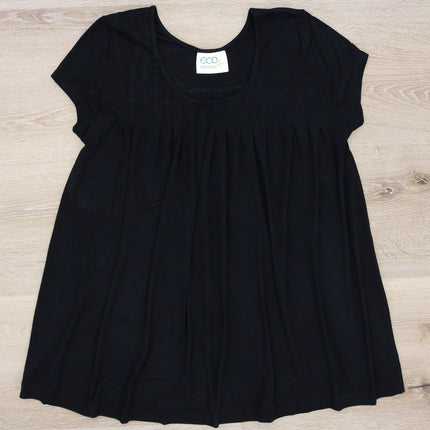 Clearance Women's Bamboo Viscose Pleated Lounge Top Black