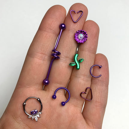 20G 5/16 Purple Anodized Titanium Nose Hoop