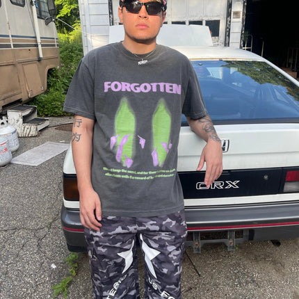 Paranormal Forgotten Garment Dyed Streetwear Tee Cotton Short Sleeve T Shirt
