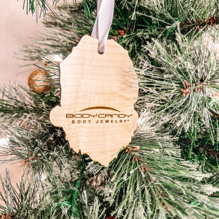 Wood Holiday Skeleton Claus Christmas Ornament