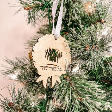 Wood Holiday Vampire Wreath Christmas Ornament