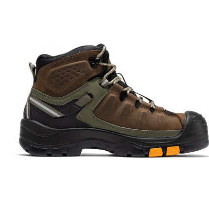 ROCKROOSTER Woodland Brown 6 inch Composite Toe Waterproof Leather Work Boots AK661