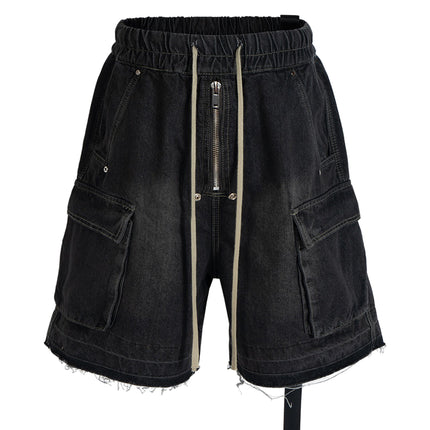 NOIR DRAWSTRING DENIM CARGO
