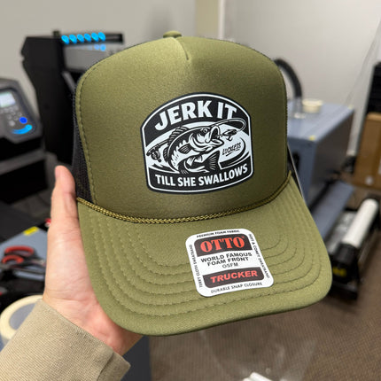 Jerk It Till She Swallows Trucker Hat