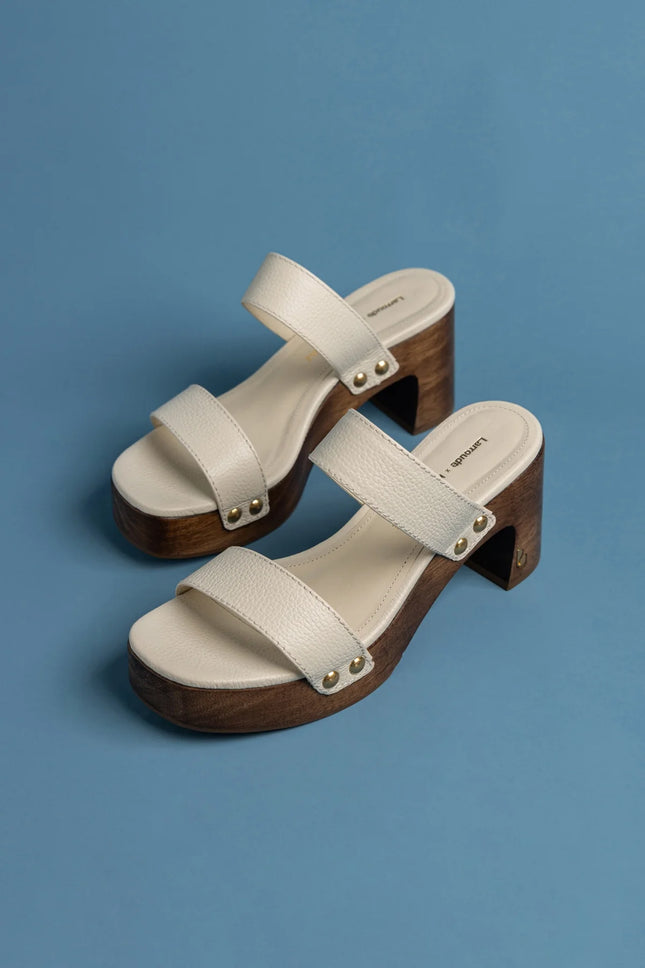 Larroudé x Kenneth Cole: Sandal Ivory Leather
