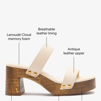 Larroudé x Kenneth Cole: Sandal Ivory Leather