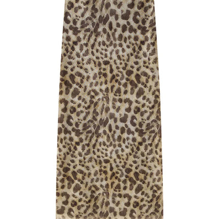 Leopard Print Wrapped Suit Backless Sleeveless Tops Skirts