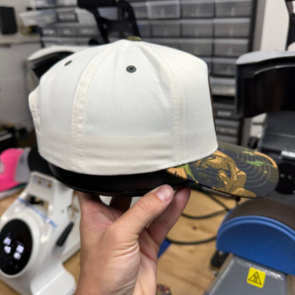 Lines & Dimes | Camo Leather Patch Snapback