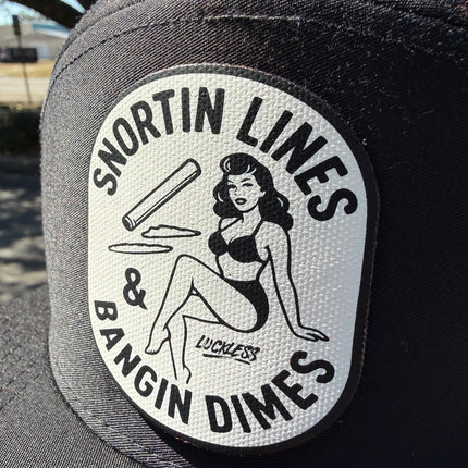 Lines and Dimes Canvas Patch Trucker