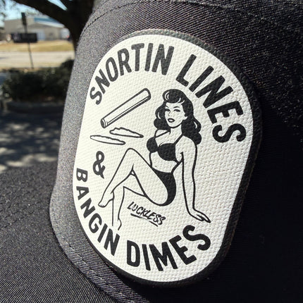 Lines and Dimes Canvas Patch Trucker